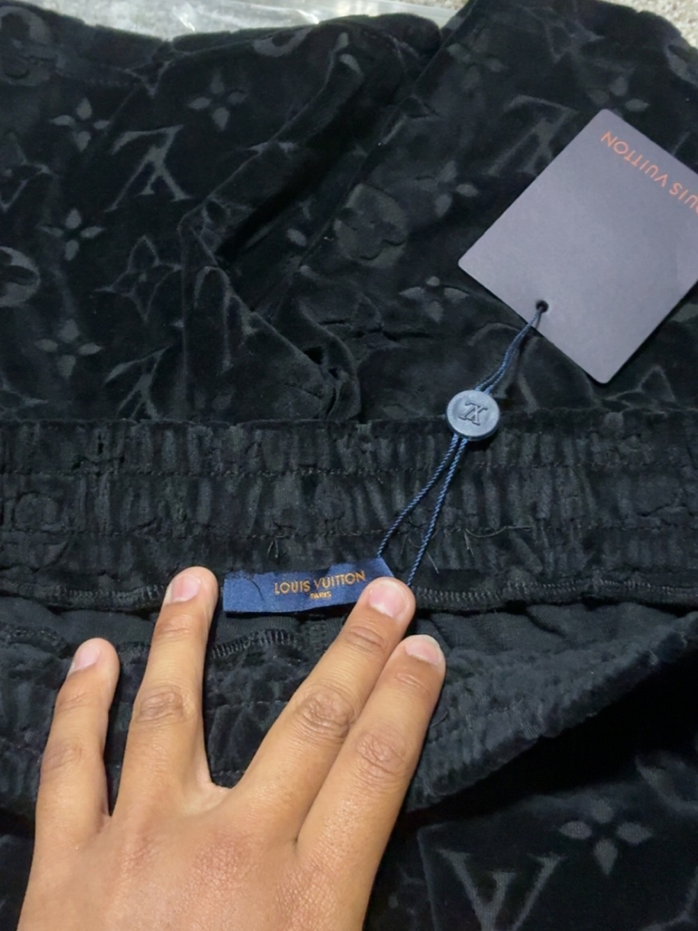 Louis Vuitton Black Monogram Velvet Shorts - Picture 3 of 3